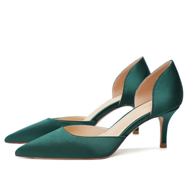 Modest / Simple Multi-Colors Office OL Silk Satin Womens Shoes 2021 6 cm Stiletto Heels Pointed Toe High Heels