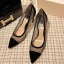 Chic / Beautiful Black Dating See-through Spotted Pumps 2021 8 cm Stiletto Heels High Heels Pointed Toe Pumps