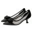 Lovely Black Dating Spotted See-through Bow Pumps 2021 4 cm Stiletto Heels Low Heel High Heels Pointed Toe Pumps