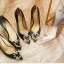Elegant Green Prom Satin Pearl Rhinestone Pumps 2021 10 cm Stiletto Heels Pointed Toe High Heels