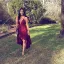Chic / Belle Bordeaux Robes longues 2018 Princesse Noeud Asymétrique Bretelles Spaghetti Fond croisé plongeant Sans Manches Vêtements Femme