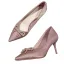 Elegant Beige Evening Party Bow Pearl Pumps 2021 7 cm Stiletto Heels High Heels Pointed Toe Pumps
