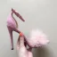 Sexy Beige Abend Plüsch Sandalen Damen 2021 Knöchelriemen 11 cm Stilettos Peeptoes Hochhackige Sandaletten