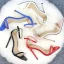Sexy White Cocktail Party Womens Sandals 2021 Ankle Strap 11 cm Stiletto Heels Open / Peep Toe High Heels
