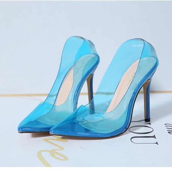 Sexy Yellow Cocktail Party Transparent Pumps 2021 11 cm Stiletto Heels High Heels Pointed Toe Pumps