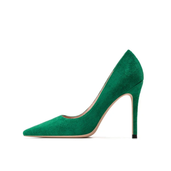 Schöne Burgunderrot Abend Leder Wildleder Pumps 2021 10 cm Stilettos Hochhackige Spitzschuh Pumps