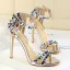 Sexy Silver Cocktail Party Rivet Womens Sandals 2021 T-Strap 11 cm Stiletto Heels Pointed Toe Sandals