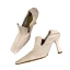 Vintage Schlicht Weiß Freizeit Pumps 2021 Leder 9 cm Stilettos Quadratische Zehe Pumps