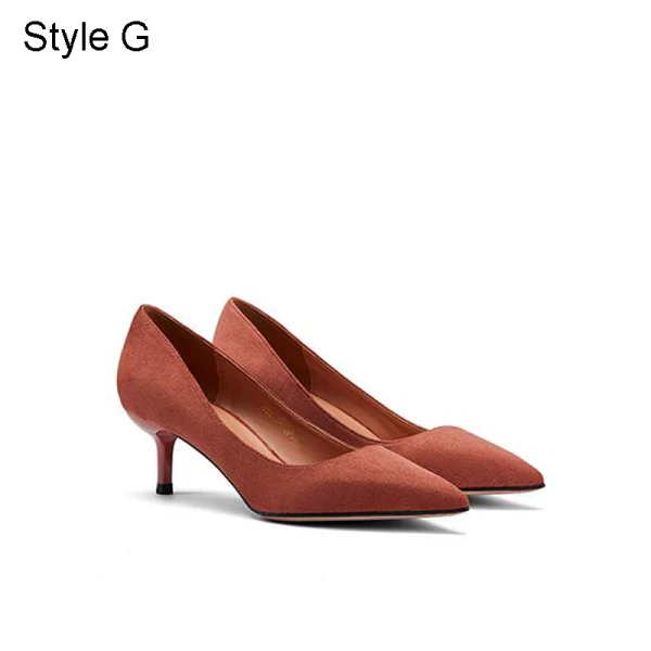 Schlicht Lindgrün Freizeit Wildleder Pumps 2021 5 cm Stilettos Spitzschuh Pumps Hochhackige