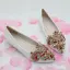 Snygga / Fina Vita Casual Damskor 2018 Kristall Rhinestone Spetsiga Platt