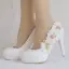 Elegant White Wedding Shoes 2018 Appliques Rhinestone 9 cm Stiletto Heels Round Toe Wedding Pumps