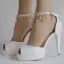 Modern / Fashion White Wedding Shoes 2018 Pearl Rhinestone Tassel 11 cm Stiletto Heels Open / Peep Toe Wedding High Heels