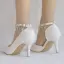 Proste / Simple Białe Buty Ślubne 2018 Rhinestone 8 cm Szpilki Szpiczaste Ślub Wysokie Obcasy