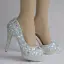 Amazing / Unique Silver Wedding Shoes 2018 Crystal 11 cm Stiletto Heels Open / Peep Toe Wedding High Heels
