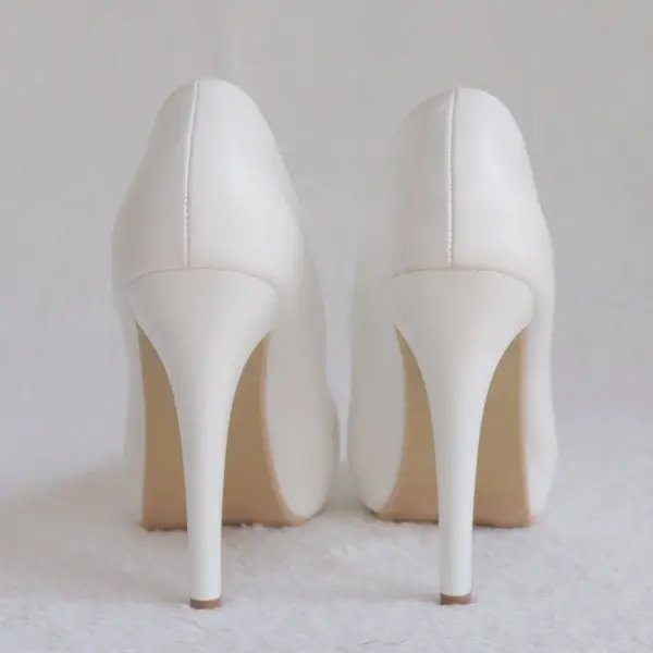 Enkla Vita Kontors Pumps 2018 11 cm Stilettklackar Pande Zote Toe Pumps