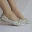 Scintillantes Argenté Chaussure De Mariée 2018 Cristal Faux Diamant À Bout Pointu Plate Mariage