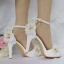 Modern / Fashion White Wedding Shoes 2018 Appliques Rhinestone Ankle Strap 10 cm Stiletto Heels Open / Peep Toe Wedding High Heels