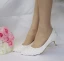 Chic / Beautiful White Wedding Shoes 2018 Lace Flower Pearl 5 cm Stiletto Heels Pointed Toe Wedding Pumps