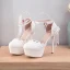 Modern / Fashion White Wedding Shoes 2018 Lace Flower Ankle Strap Pearl Tassel 14 cm Stiletto Heels Round Toe Wedding High Heels