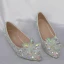 Glittrande Silver Brudskor 2018 Kristall Rhinestone Spetsiga Platt