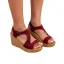 Romantic Black Street Wear Suede Womens Sandals 2021 8 cm Wedges Open / Peep Toe Sandals