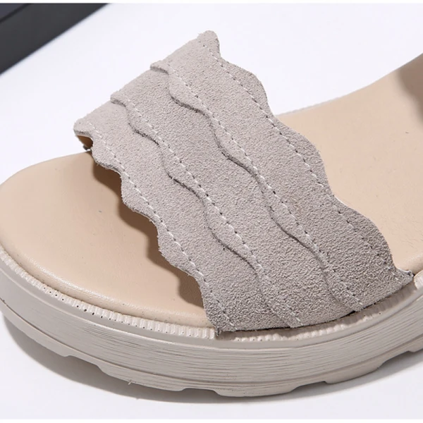 Chic / Beautiful Green Summer Street Wear Suede Womens Sandals 2021 6 cm Thick Heels Open / Peep Toe Sandals