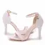 Sexy White Pearl Wedding Shoes 2021 Ankle Strap 11 cm Stiletto Heels Open / Peep Toe Wedding High Heels