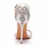 Charmant Sexy Weiß Strass Brautschuhe 2021 Knöchelriemen 8 cm Stilettos Peeptoes Hochzeit Hochhackige