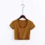 Sexy Summer Street Wear Army Green Tight  T-Shirts 2021 Scoop Neck Short Sleeve Women's Tops
