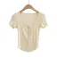 Sexy Summer Sky Blue Street Wear Tight  T-Shirts 2021 U-Neck Short Sleeve Women's Tops