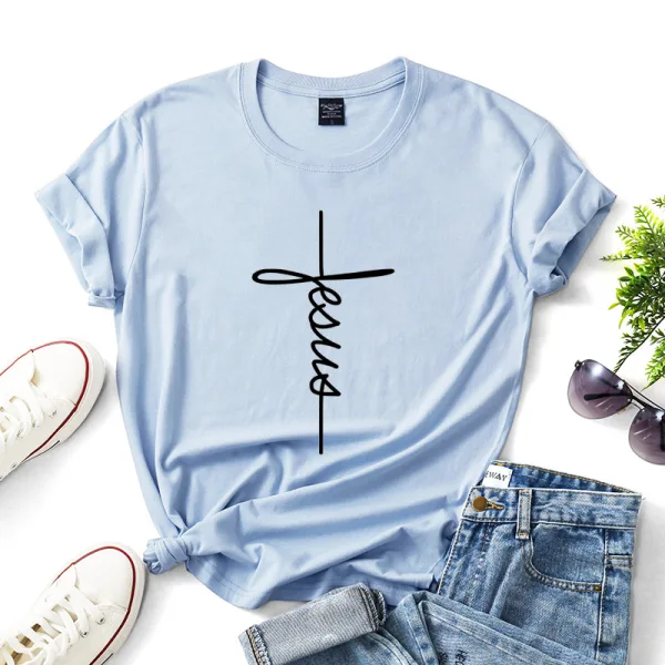 Casual Summer White Loose Cotton T-shirt 2021 Scoop Neck Short Sleeve Women's Tops