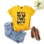 Fashion Street Wear Khaki Summer Loose Butterfly Printing Cotton T-Shirts 2021 Scoop Neck Short Sleeve Women's Tops T-shirt