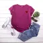 Summer Casual White Heart-shaped Printing Loose T-Shirts 2021 Cotton Scoop Neck Short Sleeve Women's Tops T-shirt