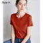 Simple OL Désinvolte Lavande Ordinaire T-Shirts 2021 Encolure Dégagée Coton Manches Courtes Hauts pour Femmes T-shirt
