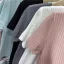 Summer Casual Grey Stripe Loose T-Shirts 2021 Scoop Neck Short Sleeve Women's Tops T-shirt