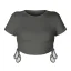 Sexy White Summer Street Wear Outdoor Sports Gymnasium Tight  Women Tank 2021 Scoop Neck Short Sleeve Sweatshirts