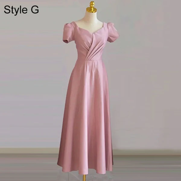 Modest / Simple Sage Green Bridesmaid Dresses 2021 A-Line / Princess Off-The-Shoulder Short Sleeve Floor-Length / Long Bridesmaid Wedding Party Dresses