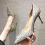 Chic / Beautiful Black Rhinestone Pumps 2021 7 cm Stiletto Heels Evening Party Pointed Toe Pumps High Heels