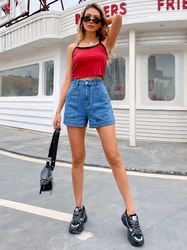 Sexy Été Vêtement de rue Denim Femme Shorts 2021