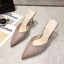 Charmant Champagne Vêtement de rue Paillettes Sandales Femme 2021 8 cm Talons Aiguilles À Bout Pointu Sandales Talons Hauts