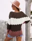 Mode Tomber Hiver Vêtement de rue Multi-Couleurs Chandails 2021 Encolure Dégagée Coton Manches Longues Ordinaire Hauts pour Femmes