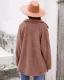 Fashion Fall Winter Suede Blushing Pink Street Wear Coats & Jackets Sweaters 2021 Buttons Lapel  Long Sleeve Regular Women's Tops