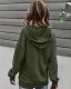 Désinvolte Tomber Hiver Gris Encapuchonné Sweats 2021 Boutons Manches Longues Femme Hauts