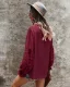 Mode Tomber Hiver Beige Désinvolte Blouses 2021 V-Cou Manches Longues Ample Femme Hauts