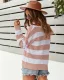 Mode Tomber Hiver Vêtement de rue Orange Rayé Chandails 2021 Coton Encolure Dégagée Manches Longues Ample Femme Hauts