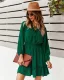 Chic / Beautiful Fall Winter Casual Dark Green Regular Women Dresses 2021 V-Neck Long Sleeve
