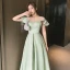 Modest / Simple Sage Green Satin Bridesmaid Dresses 2021 A-Line / Princess Sleeveless Floor-Length / Long Bridesmaid Wedding Party Dresses
