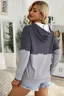Comfortabel Grijs Toevallig Vallen Winter Lapwerk Capuchon Los Sweatshirts 2021 Katoen Lange Mouwen Dames Topjes