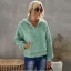 Fashion Fall Winter Ocean Blue Street Wear Plush Hooded Sweatshirts 2021 Long Sleeve Loose Women Tops