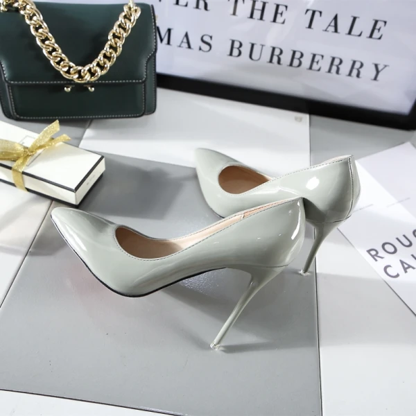 Chic / Beautiful Black Office OL Patent Leather Pumps 2021 10 cm Stiletto Heels Pointed Toe Pumps High Heels